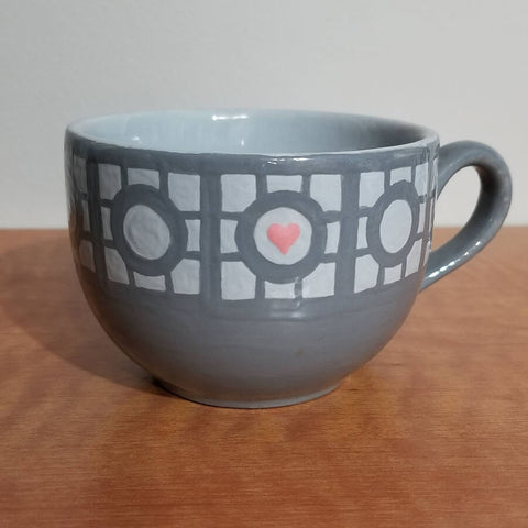 Handpainted Ceramic Tea Cup - Portal Companion Cube